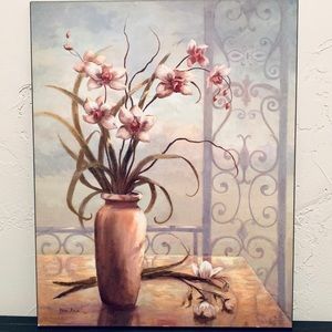 Floral Vase Wooden Plaque Art
